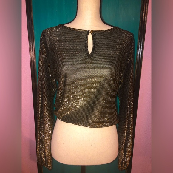 Vintage Black and Gold Disco Blouse 🪩 - Picture 11 of 12